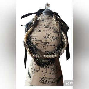 Chunky woven multistrand necklace